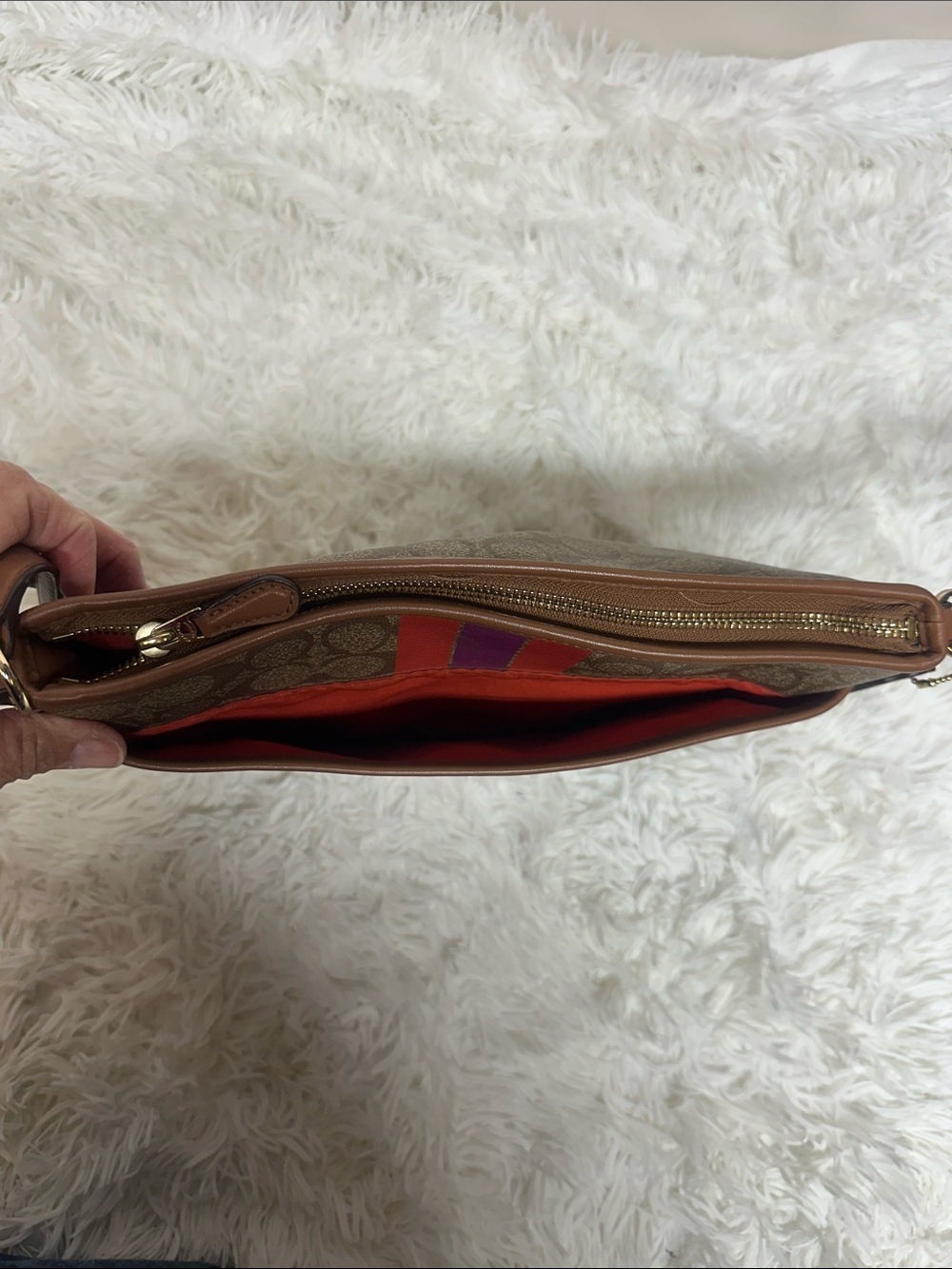 Coach Varsity Stripe Large File Rowan Crossbody Bag Purse - Picture 10 of 15
